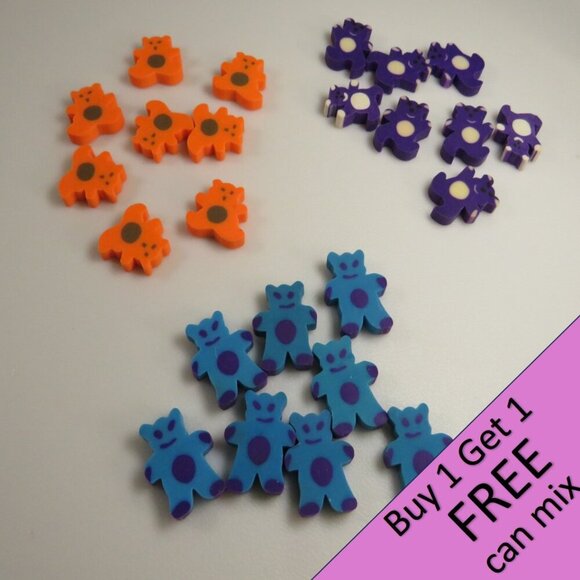 Easter Egg Filler: Small Bear Erasers (24 items)(they stand up) - Picture 1 of 7